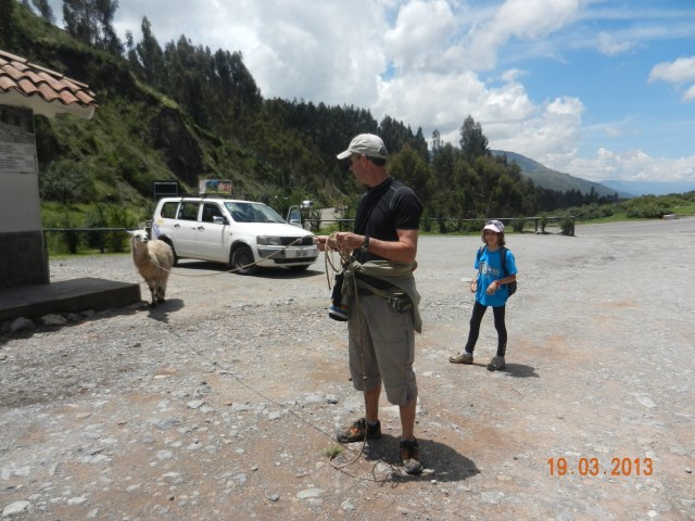 Le Lama qui crraché sur moi et Yasmina.
